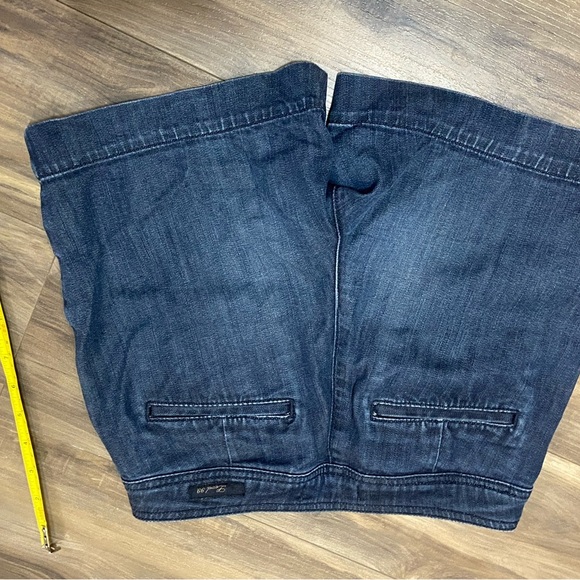 Level 99 Vintage Dark Blue Jean Shorts with Gold Buttons - Picture 4 of 6